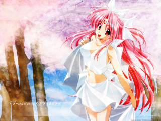 Girl white dress woodland pink - a pink hair free wallpaper
