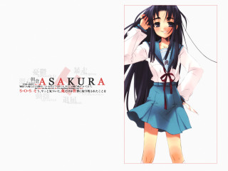 Girl school uniform red tie - a white shirt free wallpaper