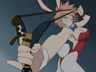 Cartoon rabbit girl aiming bow - a bow free wallpaper