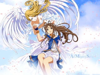 Angel wings girl flowers anime - anime visual free wallpaper