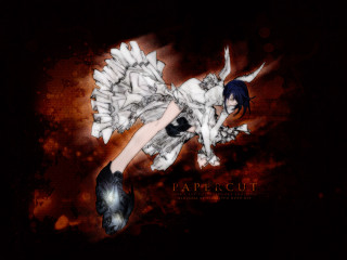 Anime girl blackwhite dress flying 2 - gothic free wallpaper