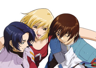 Anime group blue red cobra - a picture together free wallpaper