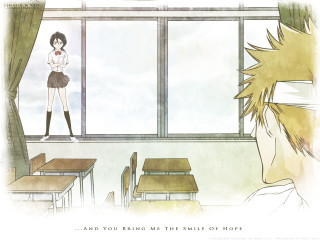 Girl cat window classroom school - her shoulder and a cat free wallpaper