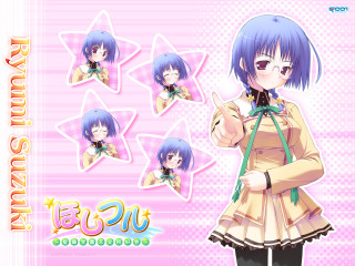 Bluehair girl camera pinkstars remodernism - a camera in front free wallpaper