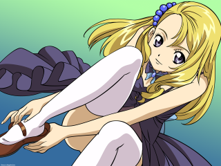 Cartoon girl blonde blue dress - a cartoon girl free wallpaper
