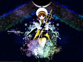 Anime girl star sword moon - net art free wallpaper