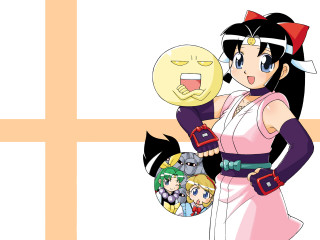 Woman smiling round object manga - a face free wallpaper