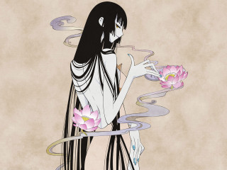 Woman flower vase swirls portrait - a background free wallpaper