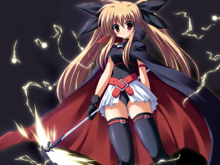 Anime girl blonde red cape - a red cape free wallpaper
