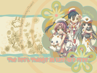 Anime girls flower background captions - lyco art free wallpaper