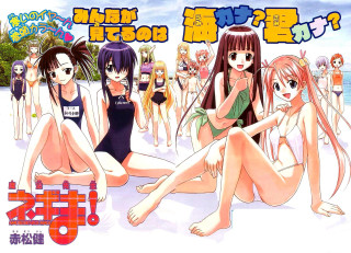 Beach girls bikinis manga color - a man in the background free wallpaper