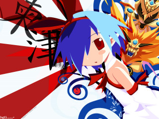 Anime bluehair redeyes sword risingSun - red eyes holding free wallpaper