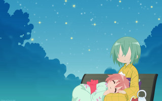 Aurora galaxy fireworks starry sky - chiho aoshima free wallpaper
