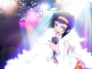 Woman white dress microphone stage - a microphone in front free wallpaper