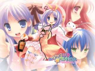 Anime girls booze cat hair - their hand and a cat free wallpaper