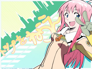 Pink hair peace sign city - skyscraper free wallpaper