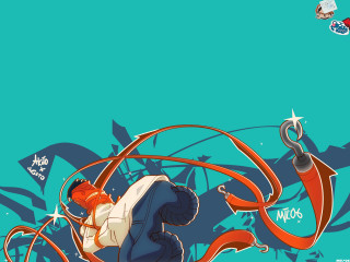 Cartoon character red ribbon star - lineart free wallpaper