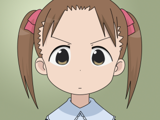 Cartoon girl ponytailed blue shirt - a bow free wallpaper