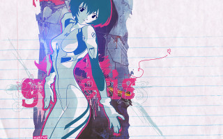 Alice bluehair pinkbackground redflower anime - a red flower free wallpaper