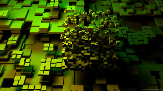 Green yellow abstract background tree - beeple free wallpaper