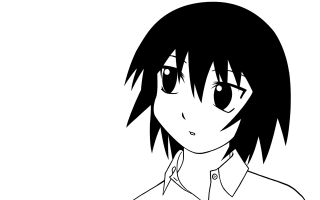 Black white anime girl collared - shirt free wallpaper