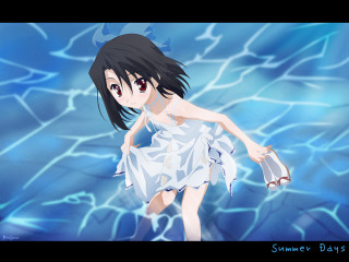 Girl white dress pool knife - her hand and a knife free wallpaper