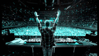 Dj crowd concert hands up - a microscopic photo free wallpaper