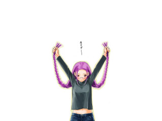Purple haired skateboard girl medusa - a skateboard in the air free wallpaper