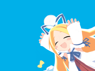 Cartoon girl blonde hair smiling 2 - cheerful free wallpaper