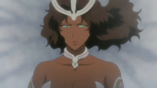 Woman horned head green eyes - afrofuturism free wallpaper