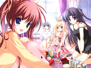 Women paint table black dress - a group of women free wallpaper
