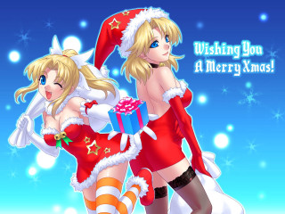 Christmas women present costume anime - present free wallpaper