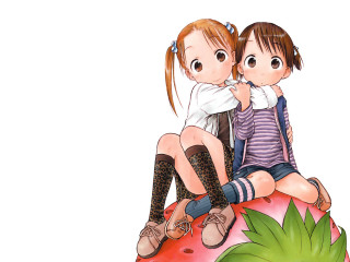 Sisters twins strawberry manga yayoi - a couple of girls free wallpaper