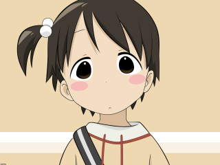 Cartoon girl ponytail schooluniform serious - her shoulder free wallpaper