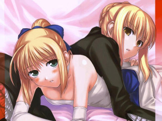 Anime girls bed smile blue - their hipss free wallpaper