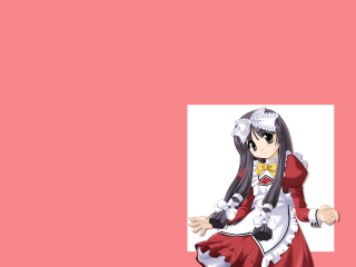 Woman red dress yellow bow - a white square free wallpaper