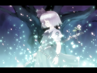 Girl sword flower starry night - a sword and a flower free wallpaper