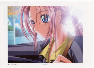 Pink hair blue eyes anime 6 - net art free wallpaper
