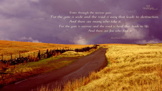 Road rainbow quote empty gate - a road free wallpaper