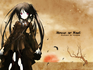Girl black dress gothic anime - a field free wallpaper