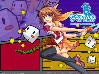 Girl sword dices cartoon Christmas - her free wallpaper