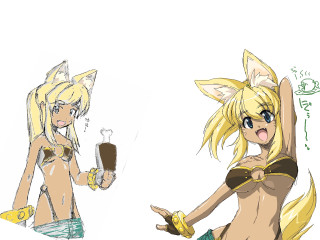 Neogeo wolfgirl bikinidesign blondeblueeyes foxears - character design free wallpaper