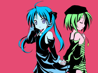 Anime girls pink background aya - pink free wallpaper for desktop
