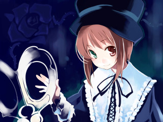 Girl tophat dress mirror cat - hint of yayoi kasuma free wallpaper