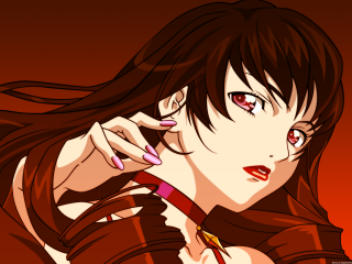 Red eyes brown hair red - a red tie free wallpaper