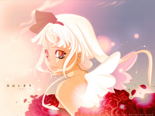 Cartoon angel rose bow flowers - a bow free wallpaper