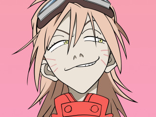 Cartoon girl red backpack pink - neoexpressionism free wallpaper