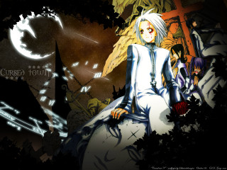 Anime whitehair wings moonlight starry - a rock free wallpaper