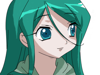 Sad green haired girl anime - a green hair free wallpaper