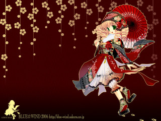 Woman kimono red umbrella gothic - a red umbrella free wallpaper